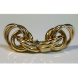 A pair of 9ct (tested) rose, white & yellow gold e