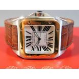 A gents Cartier Santos 100 model 2656, bi-metal wr