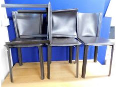 A set of four leather bound Frag dining chairs
