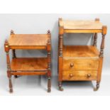 Two Victorian mahogany side tables a/f, tallest 32