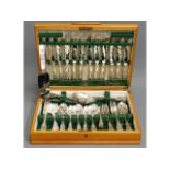 A 55 piece cased set of silver plated Kings patter