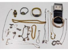 A quantity of mixed costume & silver jewellery