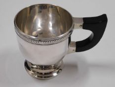 A Mappin & Webb silver christening cup with inscri