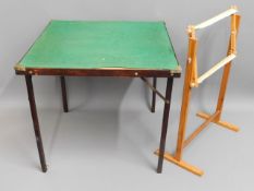 An early/mid 20thC. American card table with label