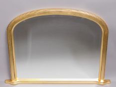 A modern gilt framed over mantle style mirror 40in