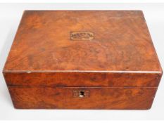 A burr finish antique box with Tunbridge ware styl