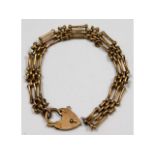 A 9ct gold three bar gate bracelet a/f 11.1g