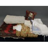 A double bedspread & other textiles