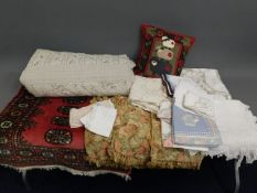 A double bedspread & other textiles