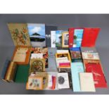 A mixed lot including fabric covered scrap books,