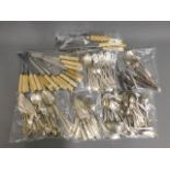 A quantity of mixed mostly plated flatware includi