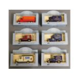 A set of six boxed Lledo diecast model vehicles in