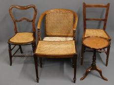 A cane tub chair twinned with other cane seating &