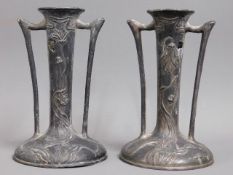 A pair of Liberty & Co. style art nouveau pewter c