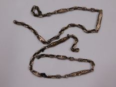 A yellow metal Victorian chain, tests as 9ct gold,