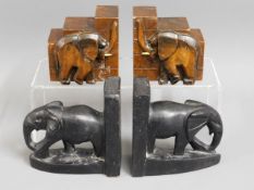 Two elephant bookends