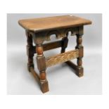 An oak stool 17.25in high