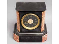 A slate & marble mantle clock "Keyleser & Co. Lond