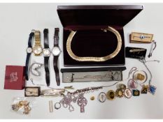 A quantity of costume jewellery including three wh