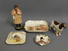 A Beswick spaniel type dog, two pieces of Royal Do