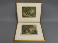 A pair of framed lithographs, signed A. Arnold, gl