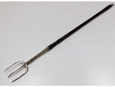 A Georgian silver toasting fork, 23.5in long