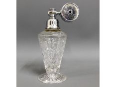 An early 20thC. Stuart crystal atomiser, 150mm hig