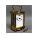 A French brass L'Epee carriage clock, 6in overall,