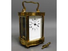 A French brass L'Epee carriage clock, 6in overall,