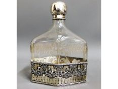 An early 19thC. etched & cut glass decanter with d