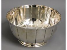 A footed, 1980, Sheffield silver bowl with flared