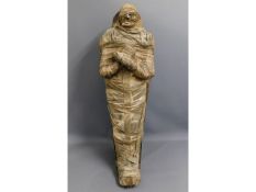 A life size sculpted 'Egyptian' mummy, 71in tall