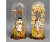 A pair of small Victorian globe de mariee, 9in tal