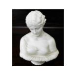 A parian ware bust, 9.75in high