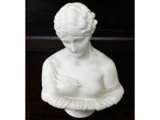 A parian ware bust, 9.75in high