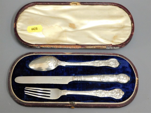 A three piece early Victorian, 1850, Sheffield sil