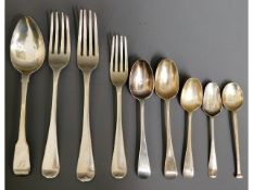 A quantity of mixed silver flatware including Geor