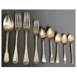 A quantity of mixed silver flatware including Geor