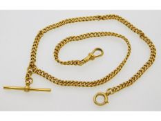 A late 19thC. 18ct gold Albert chain by John Grins