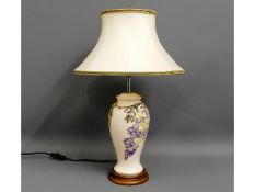 A large Moorcroft pottery lamp & shade, with lamp