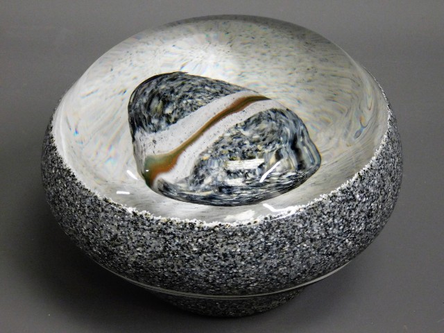 A studio art glass design by Andrew Potter, 'Stone