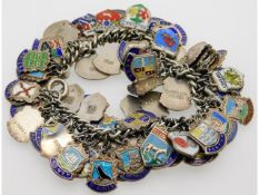 A sterling silver bracelet with approx. 83 enamell