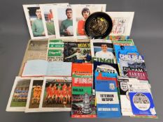 A quantity of mixed football programmes & memorabi