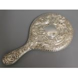 An ornate silver backed vanity mirror, Chester hal