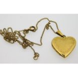 A 9ct gold chain & locket, chain link a/f, 4.2g