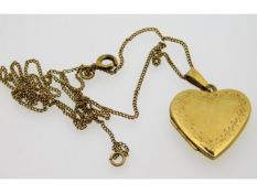 A 9ct gold chain & locket, chain link a/f, 4.2g