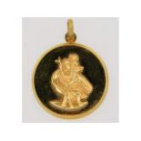A 9ct gold St. Christopher pendant, 27mm diameter,