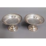 A pair of 1914 Birmingham small silver tazza bonbo