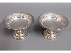 A pair of 1914 Birmingham small silver tazza bonbo