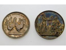 A silver poultry club medal, 38.5mm diameter twinn